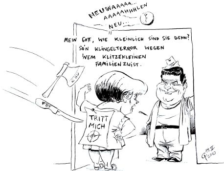 Paolo Calleri Karikaturist Freier Grafiker Illustrator Politische Karikatur Wenn Der Hausmeister Zweimal Klingelt Angela Merkel Bundeskanzlerin Opposition Spd Grune Sigmar Gabriel Vertrauensfrage